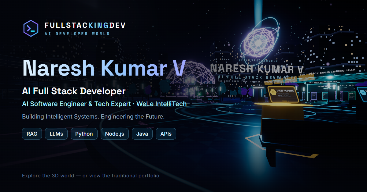 Naresh Kumar V — AI Full Stack Developer | FULLSTACKINGDEV